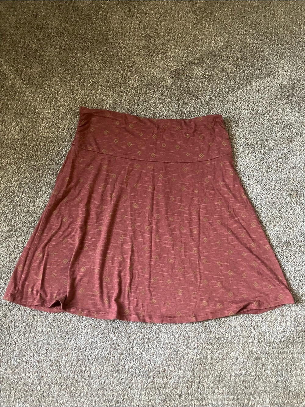 Toad & Co Skirt Henna Tile Chaka Organic Knit Tribal Gorpcore Stretch Geometric